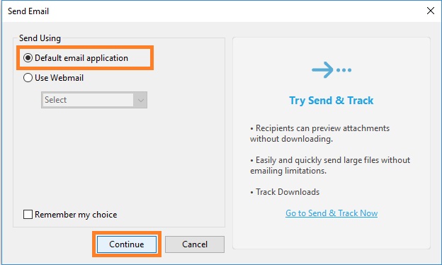 send to mail default windows 10